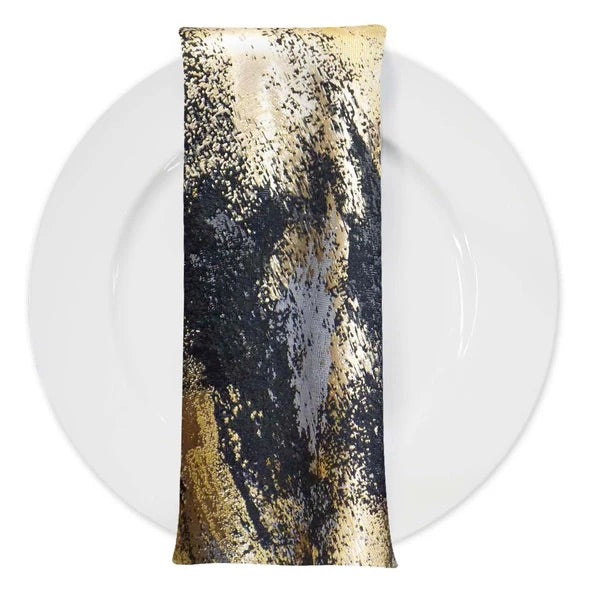 Black Gold Table Napkin for Dinner