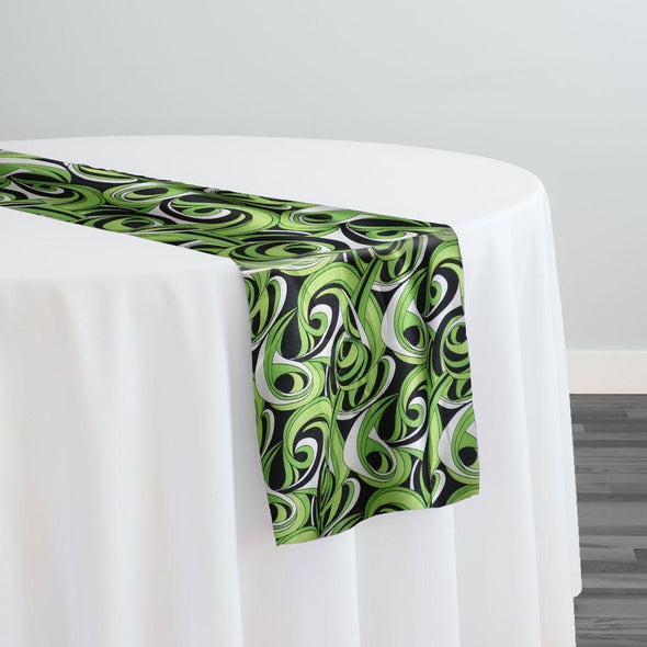Abstract (Pucci) Table Runner in Limey 02 Table Runner Urquid Linen