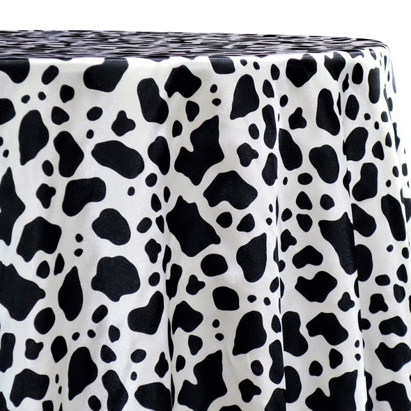 Animal Print Table Linen in Cow 01 Tablecloths And Overlays Urquid Linen