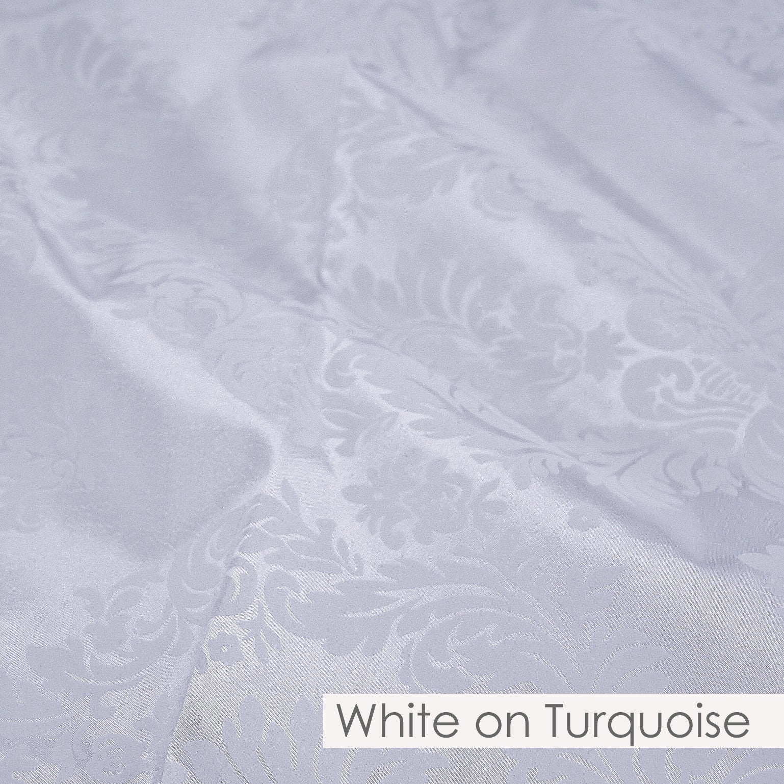 WHITE ON TURQUOISE