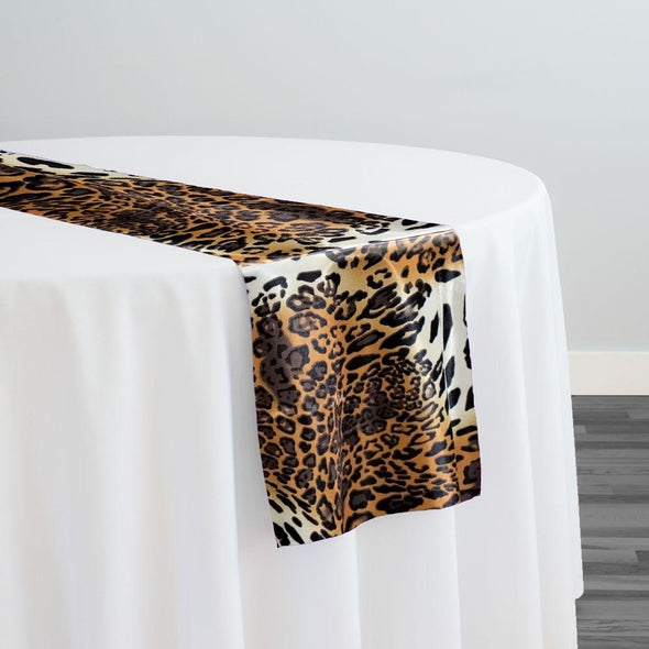 Animal Print Table Runner in Leopard 02 Table Runner Urquid Linen